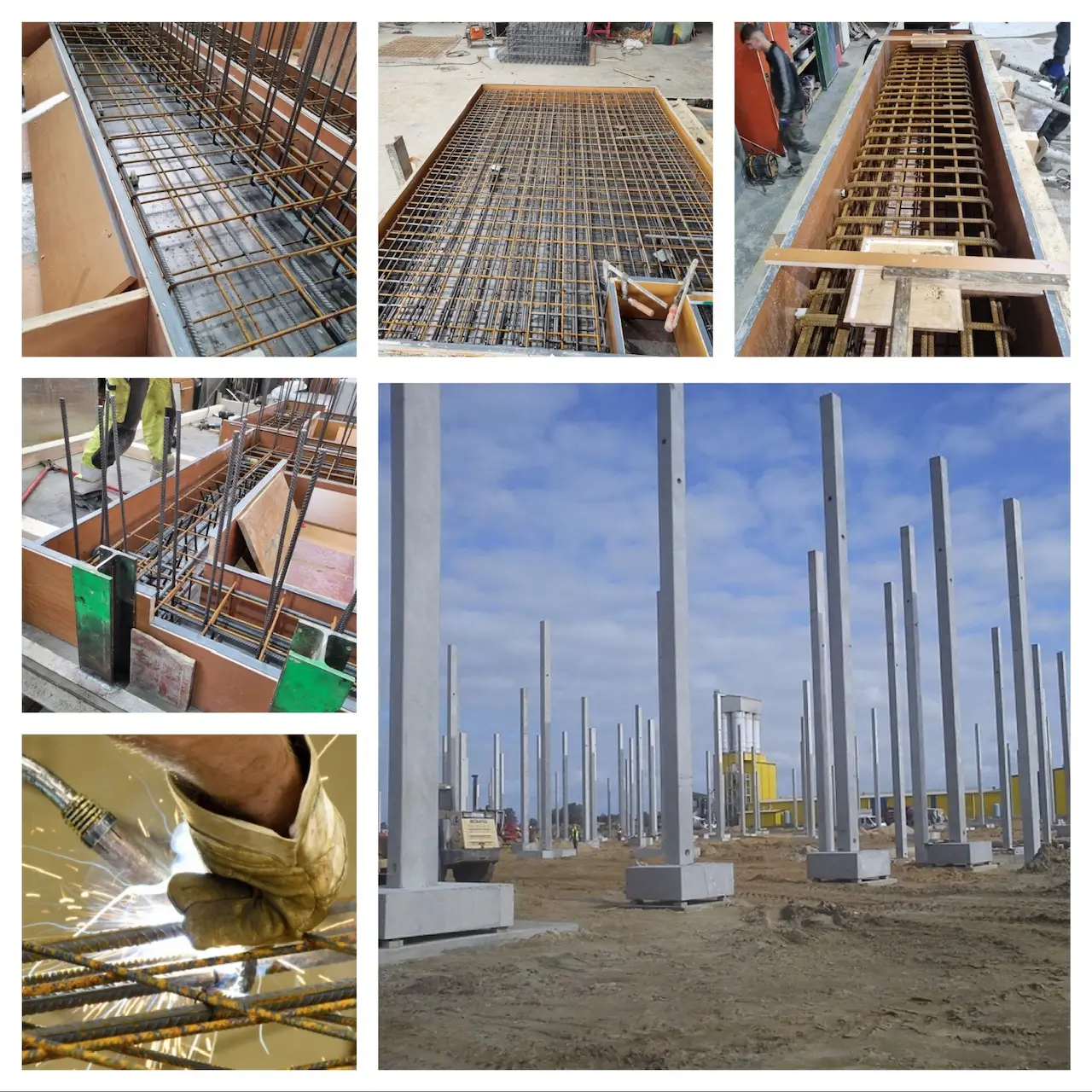 Betonfertigteile in der Produktion im Betonwerk der DIBA Sanierungs GmbH in Edewecht